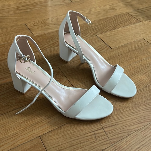 White Heeled Sandals - Picture 1 of 4